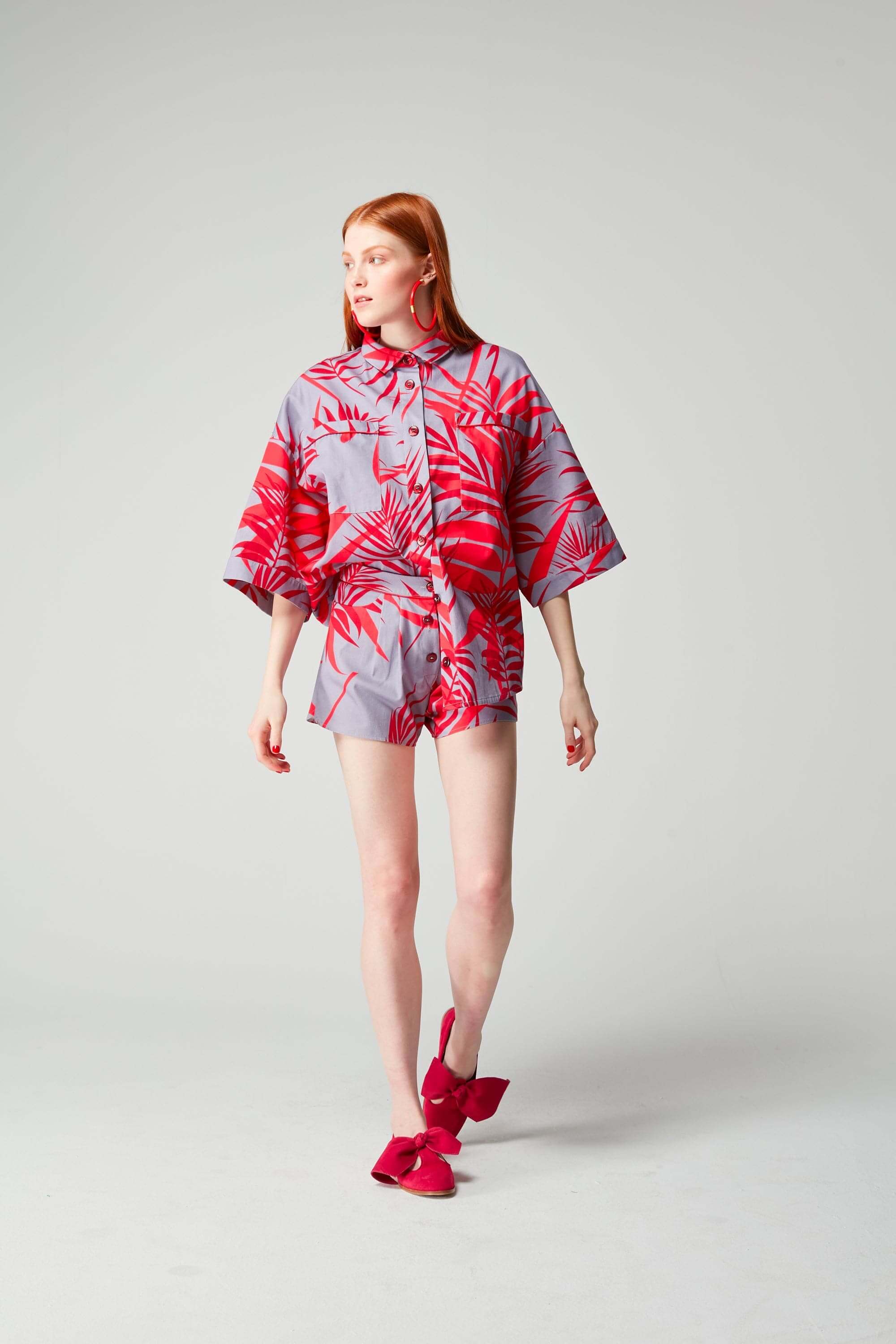 Astrée shirt in Flamingo print | Heimstone