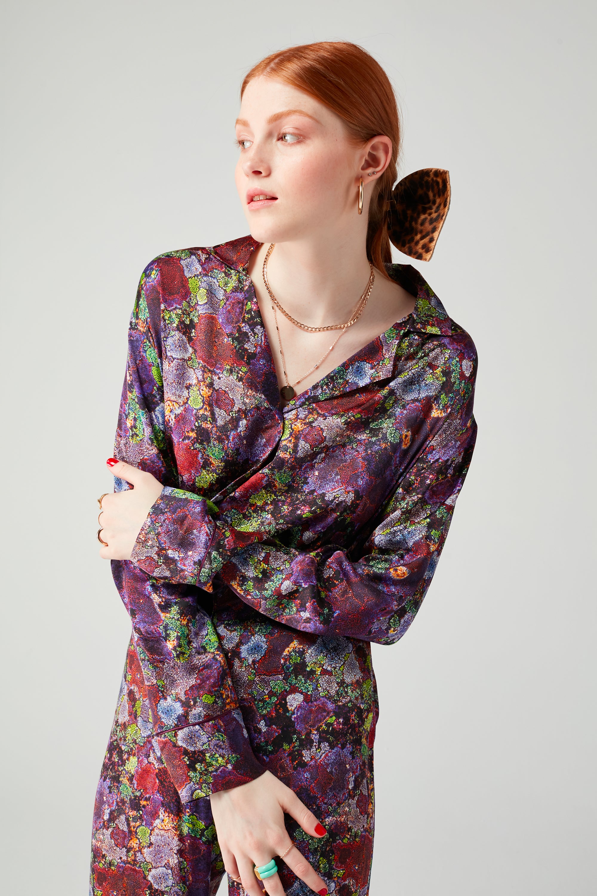 Pyjama Ulysse in Purple Lichen print set