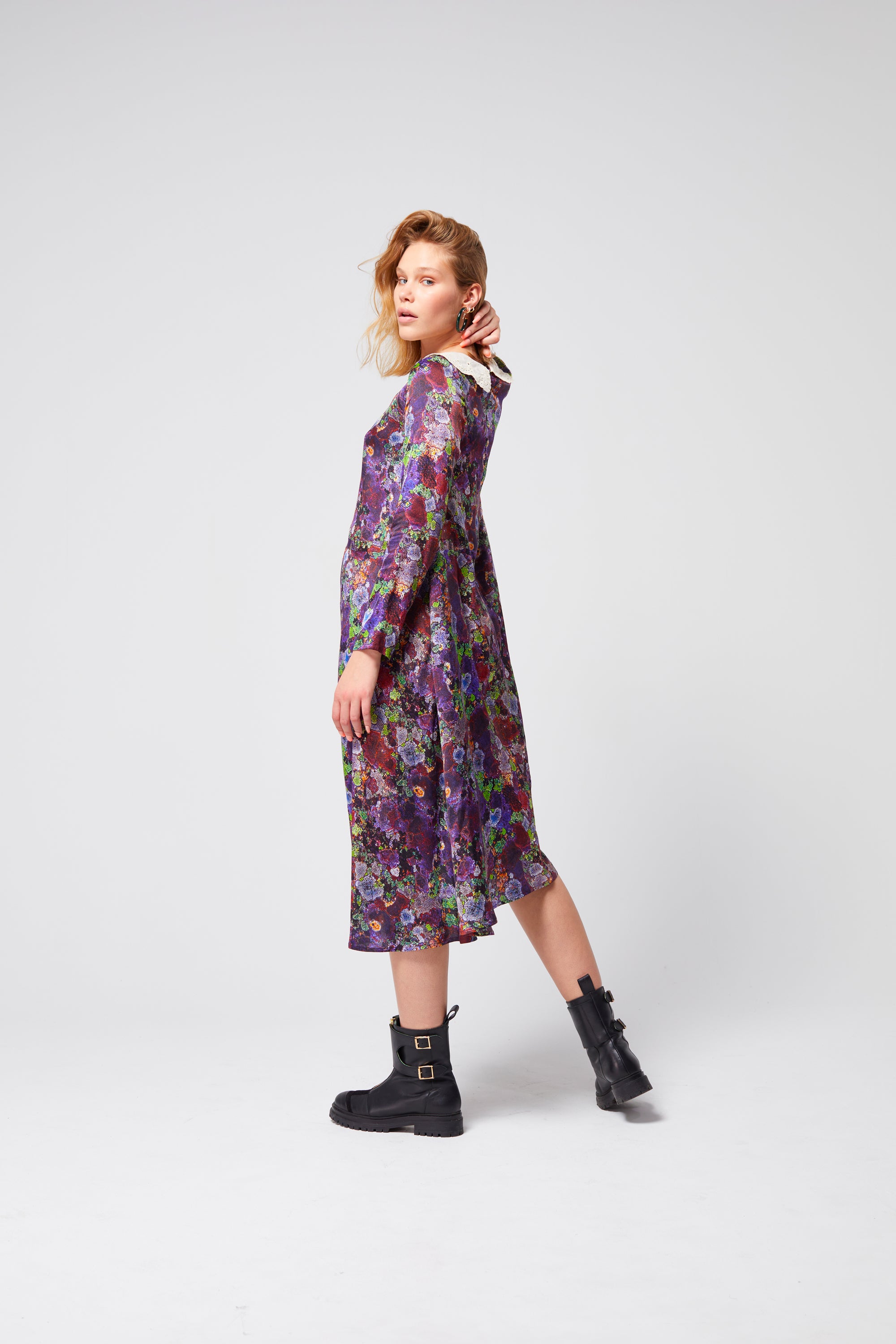 Java dress in Purple Lichen print