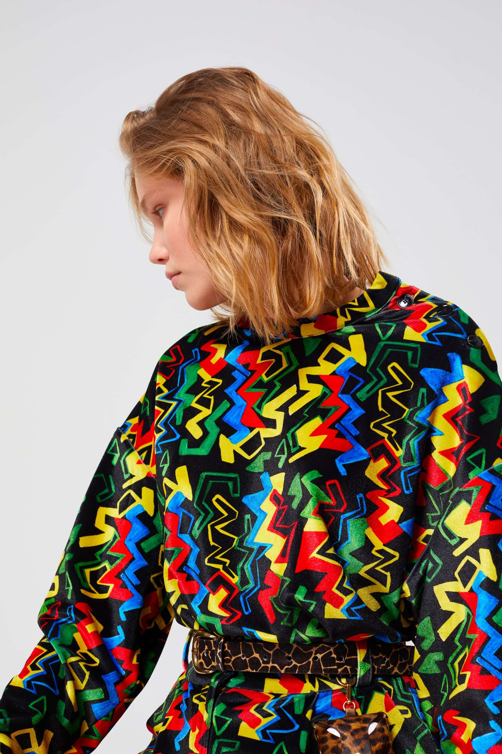 Bobbi sweater in Velvet Electric print | Heimstone