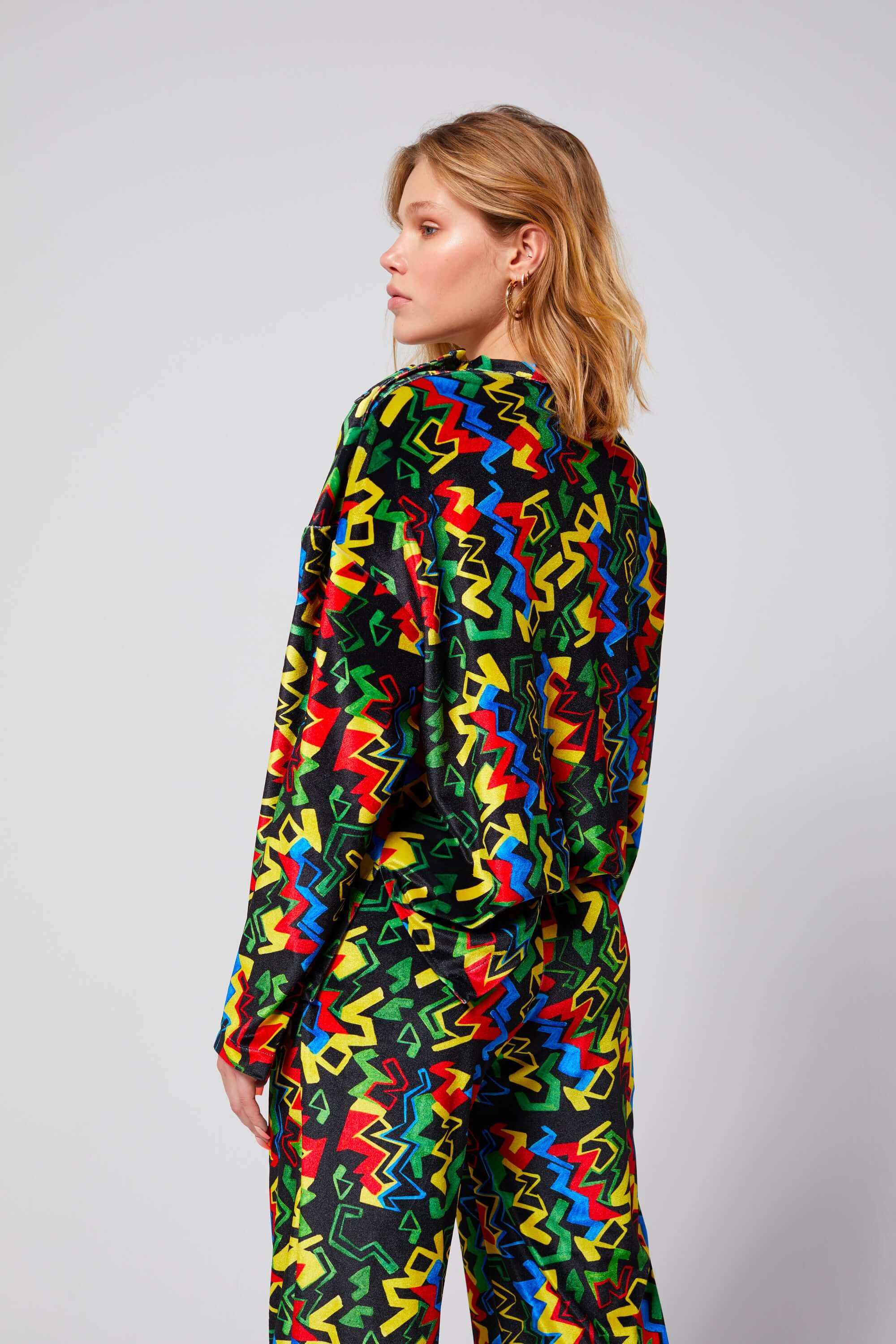 Bobbi sweater in Velvet Electric print | Heimstone