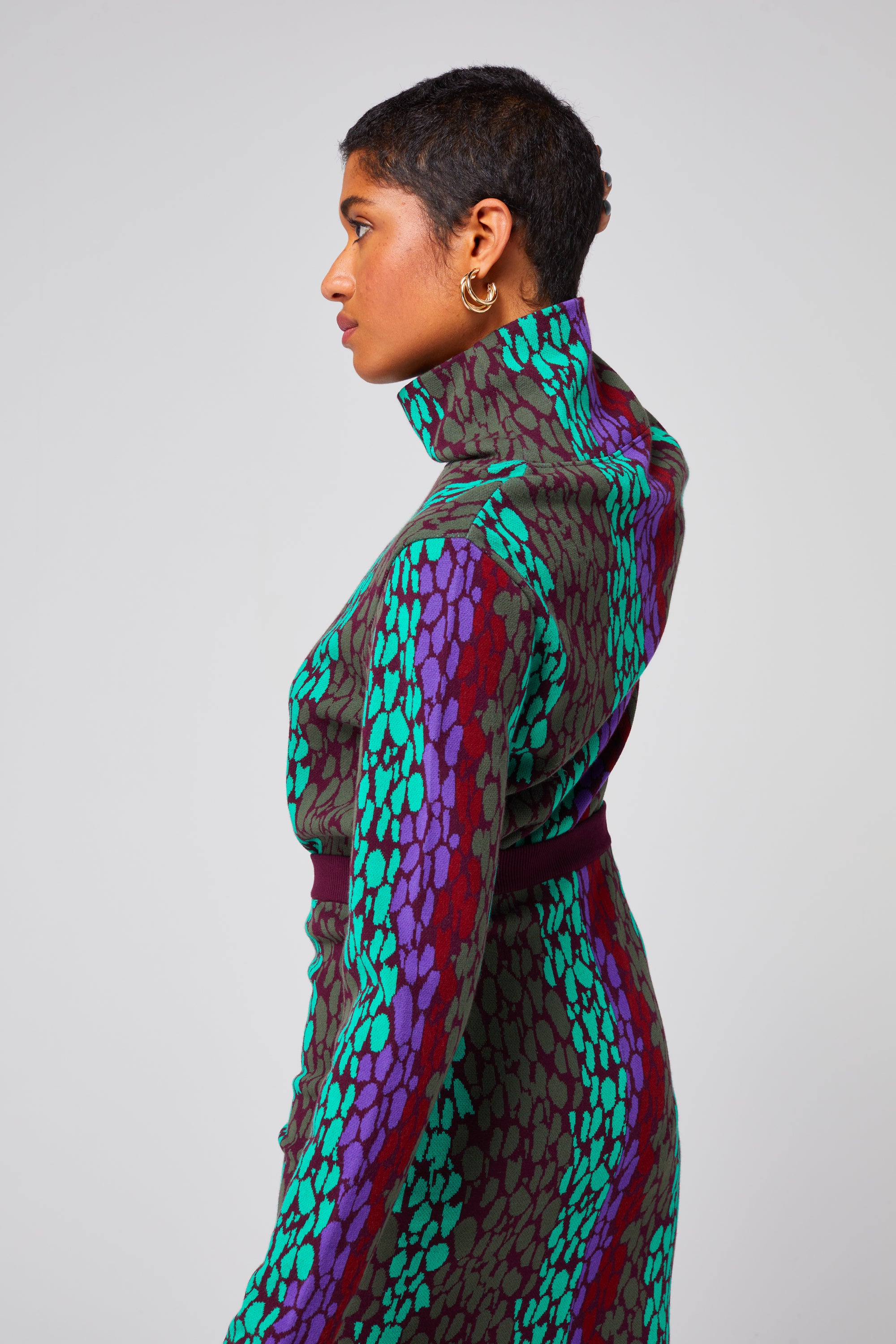 Slick Turtleneck in Ecaille knit