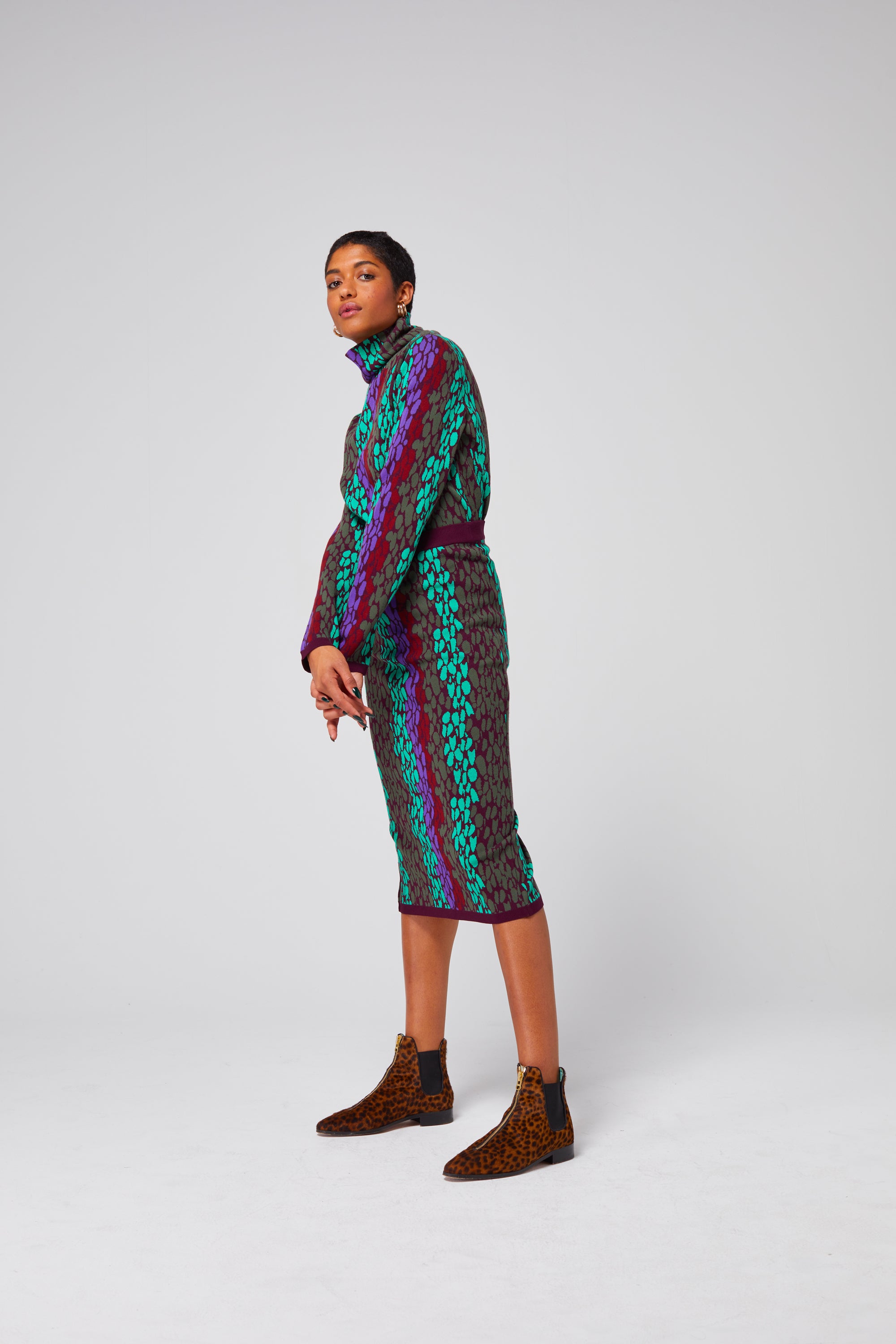 Slick Turtleneck in Ecaille knit