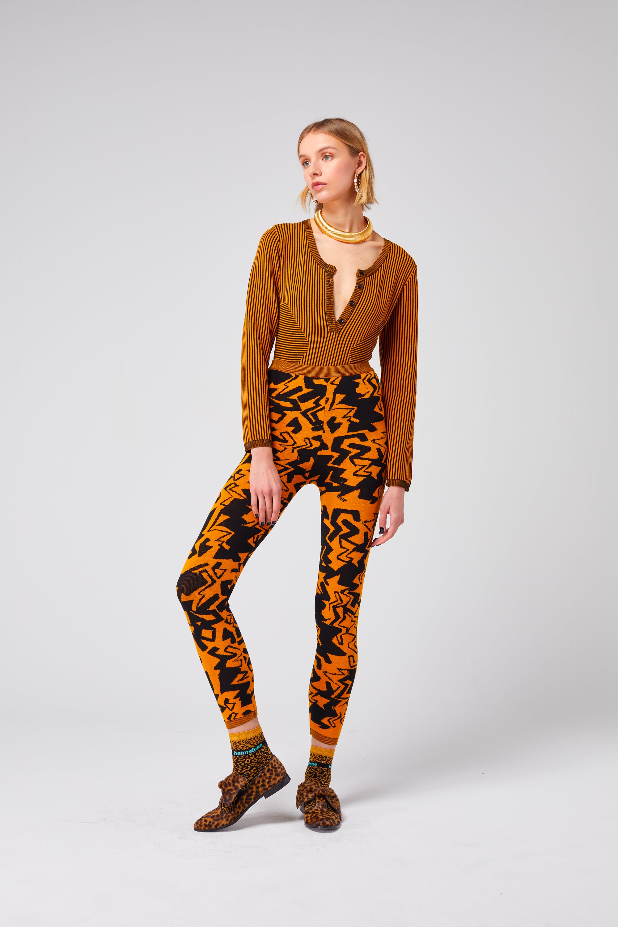 Legging Glue en maille Électrique Gold