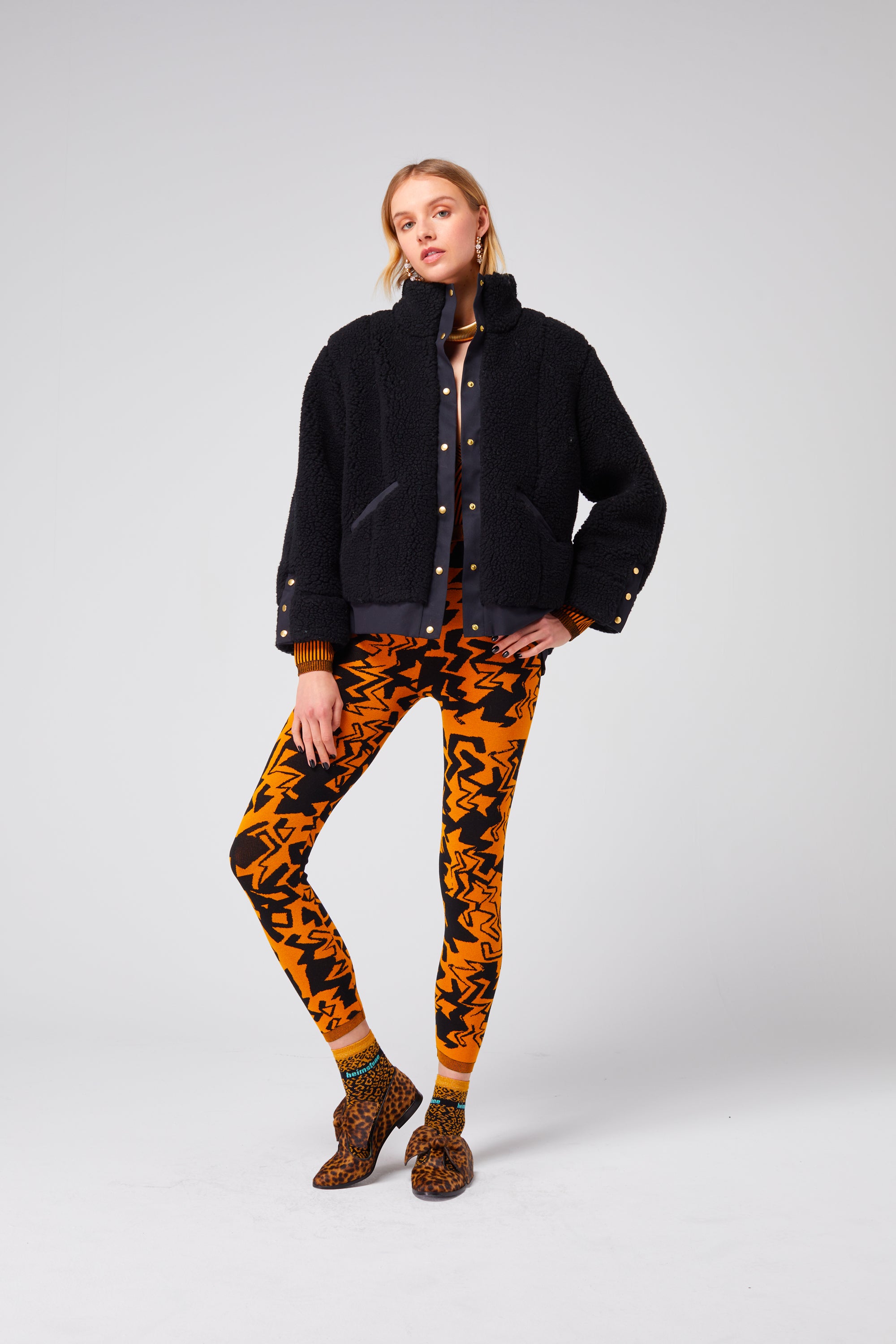 Glue Legging in Gold Electric knit