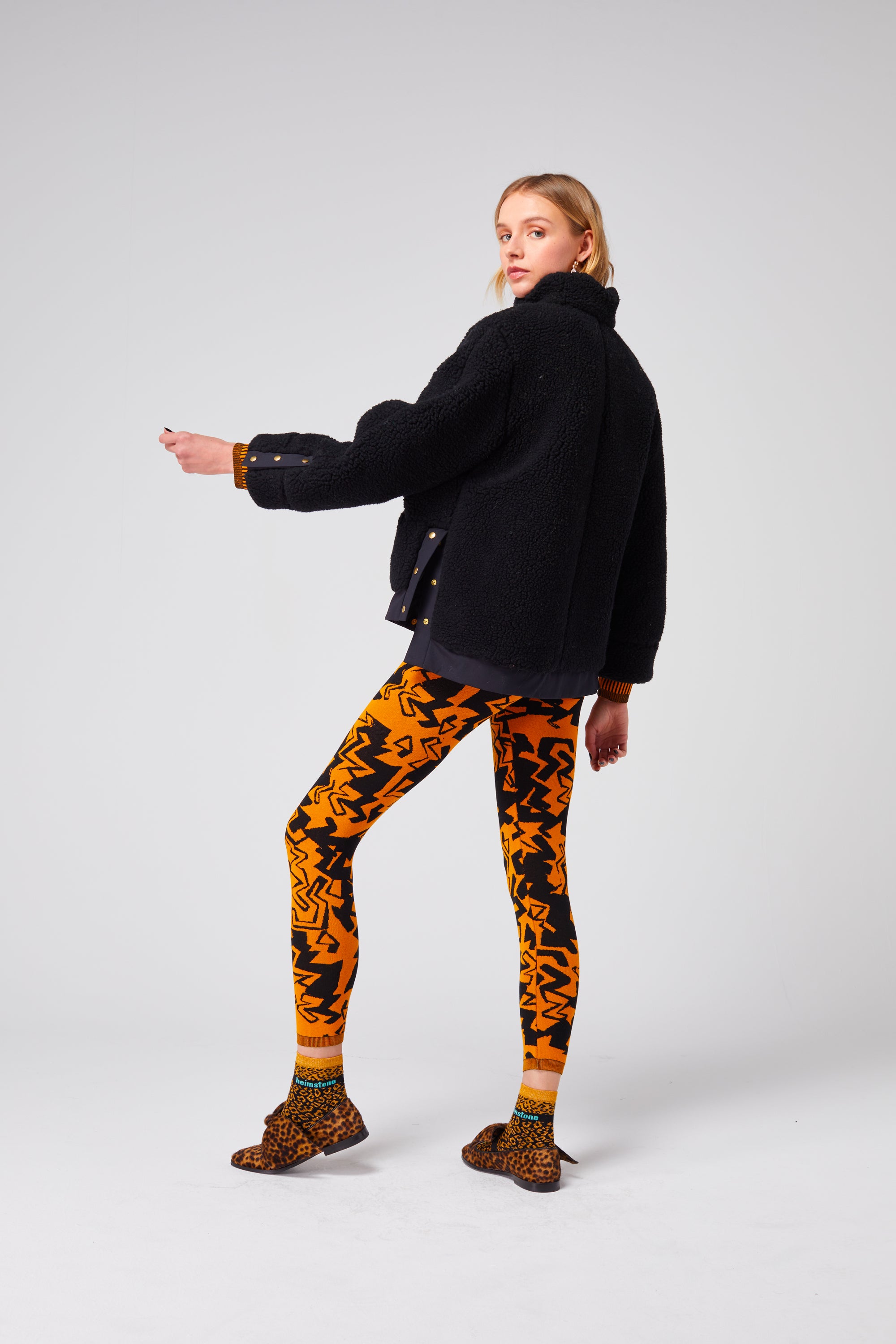 Glue Legging in Gold Electric knit