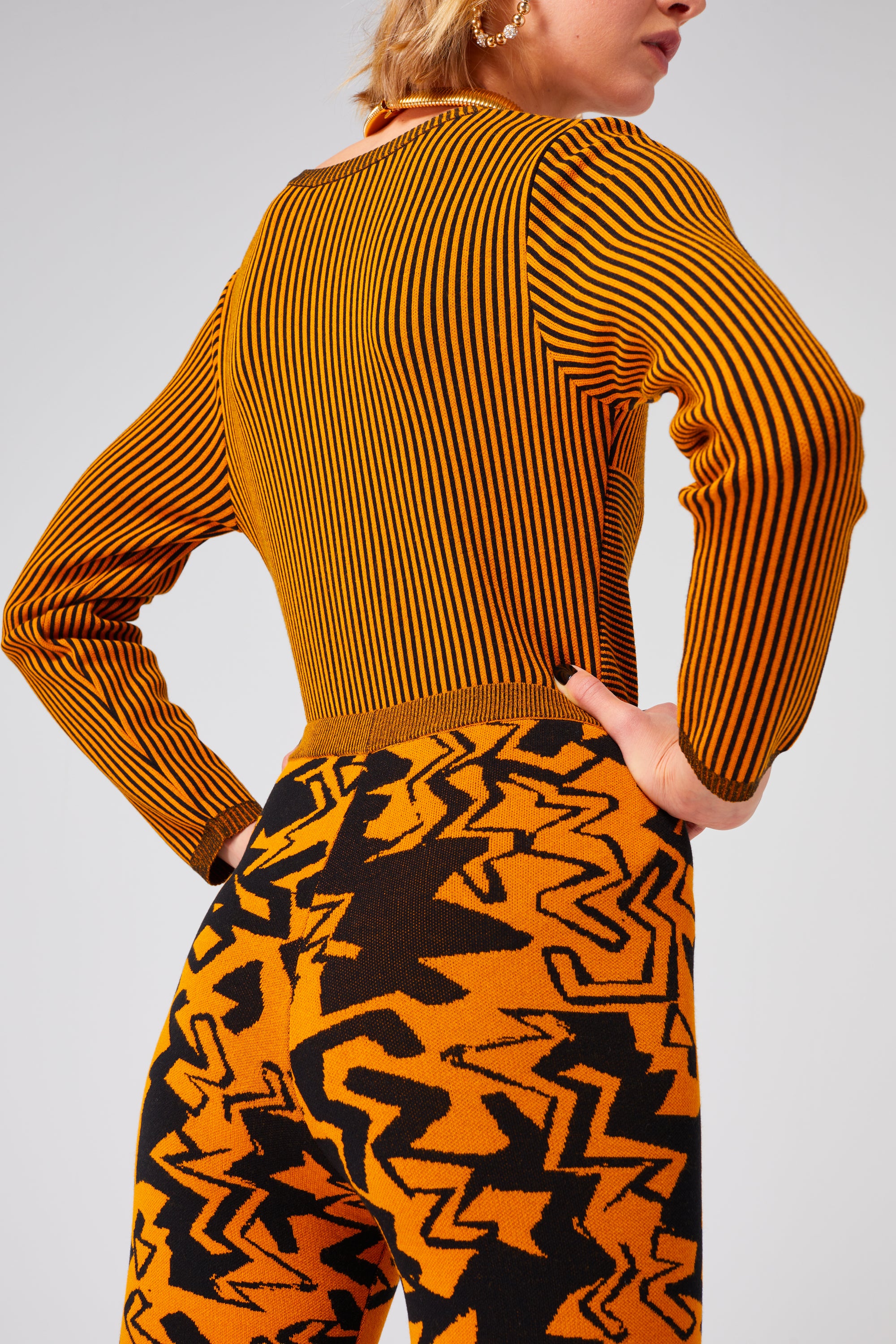 Glue Legging in Gold Electric knit