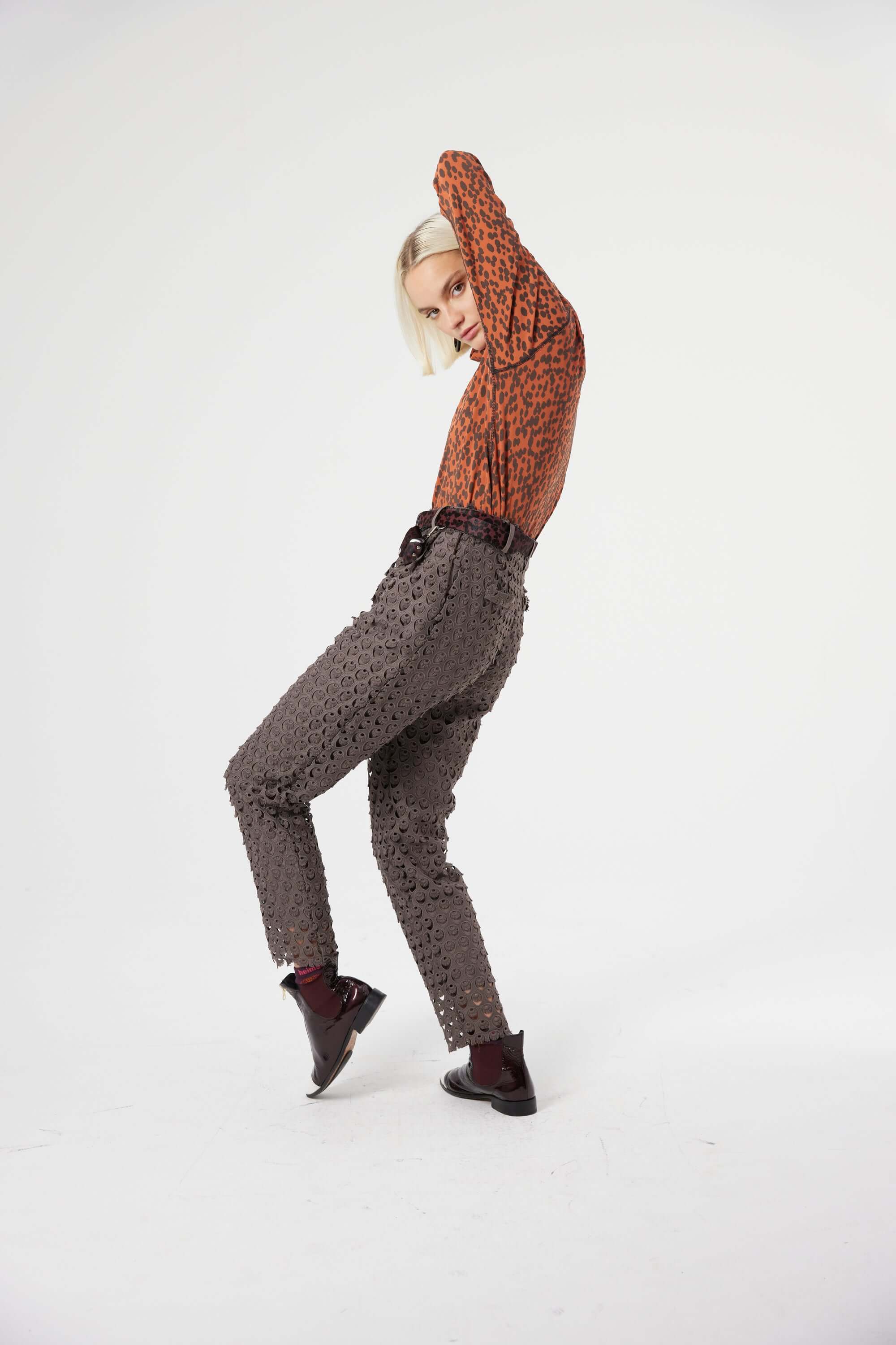 Pantalon Gabriel en dentelle Charbon