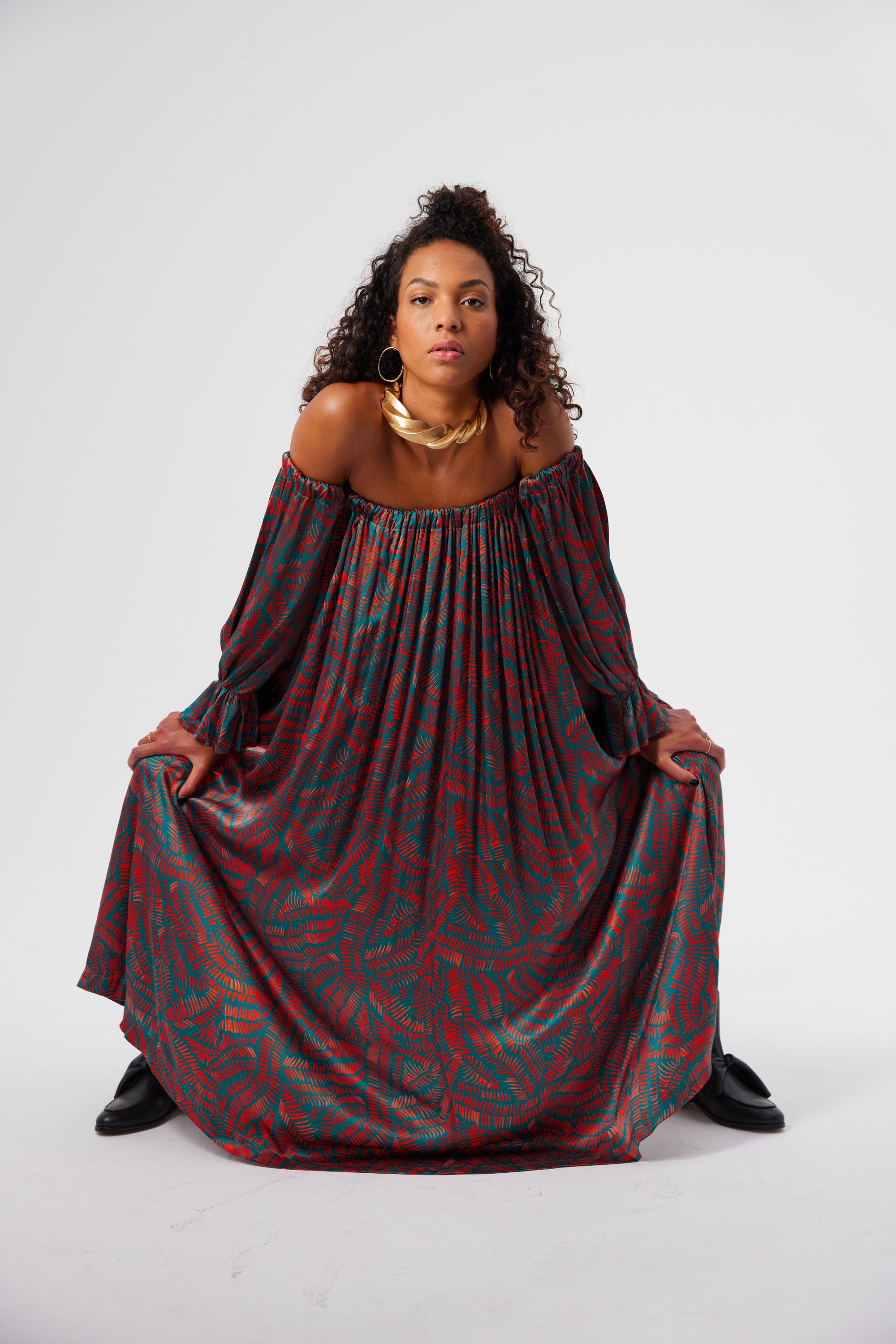 Robe Pénélope en imprimé Palmera