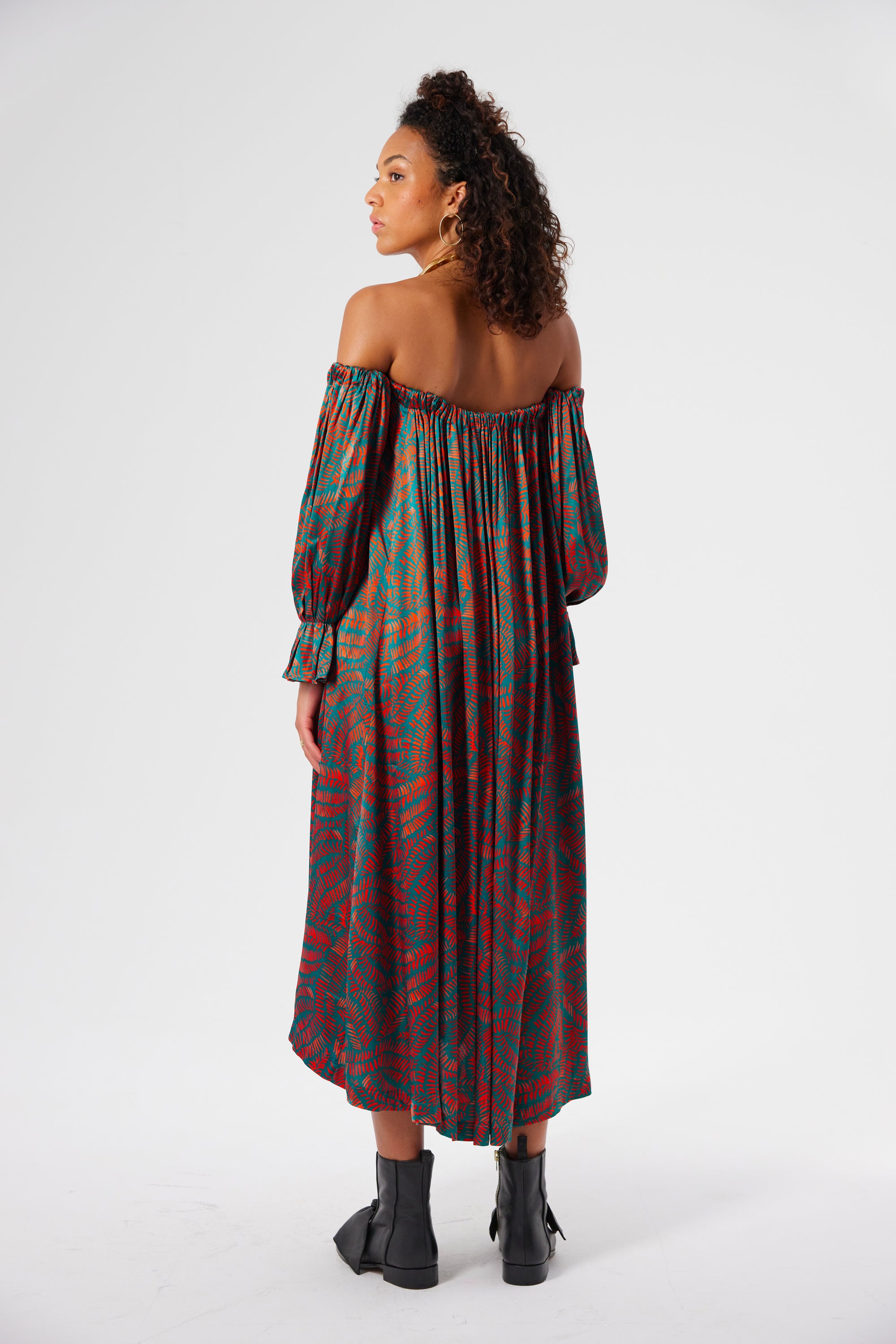 Robe Pénélope en imprimé Palmera