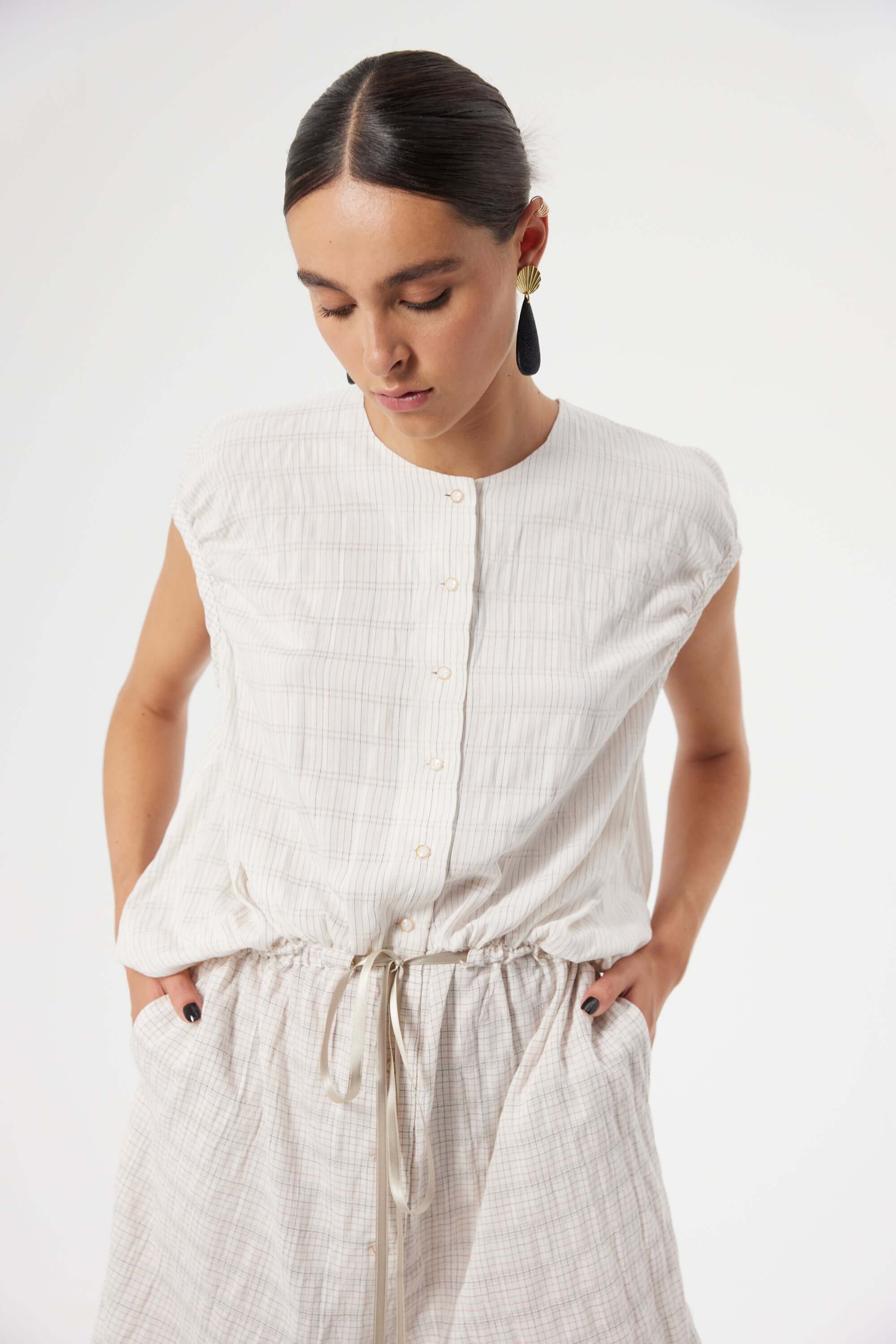 Goa jumpsuit in Blues weave | Heimstone