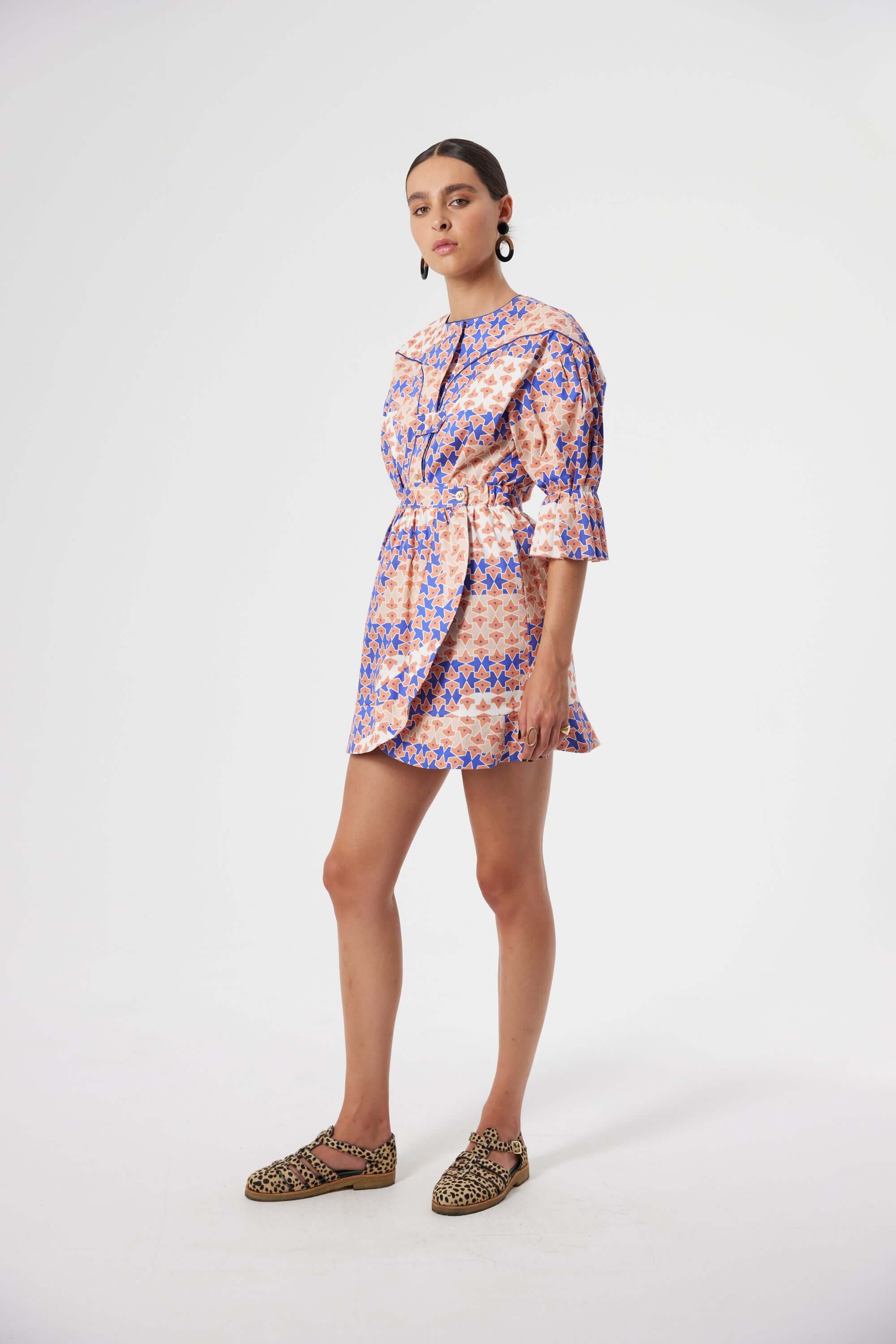 Beausserie shirt in Mosaic print