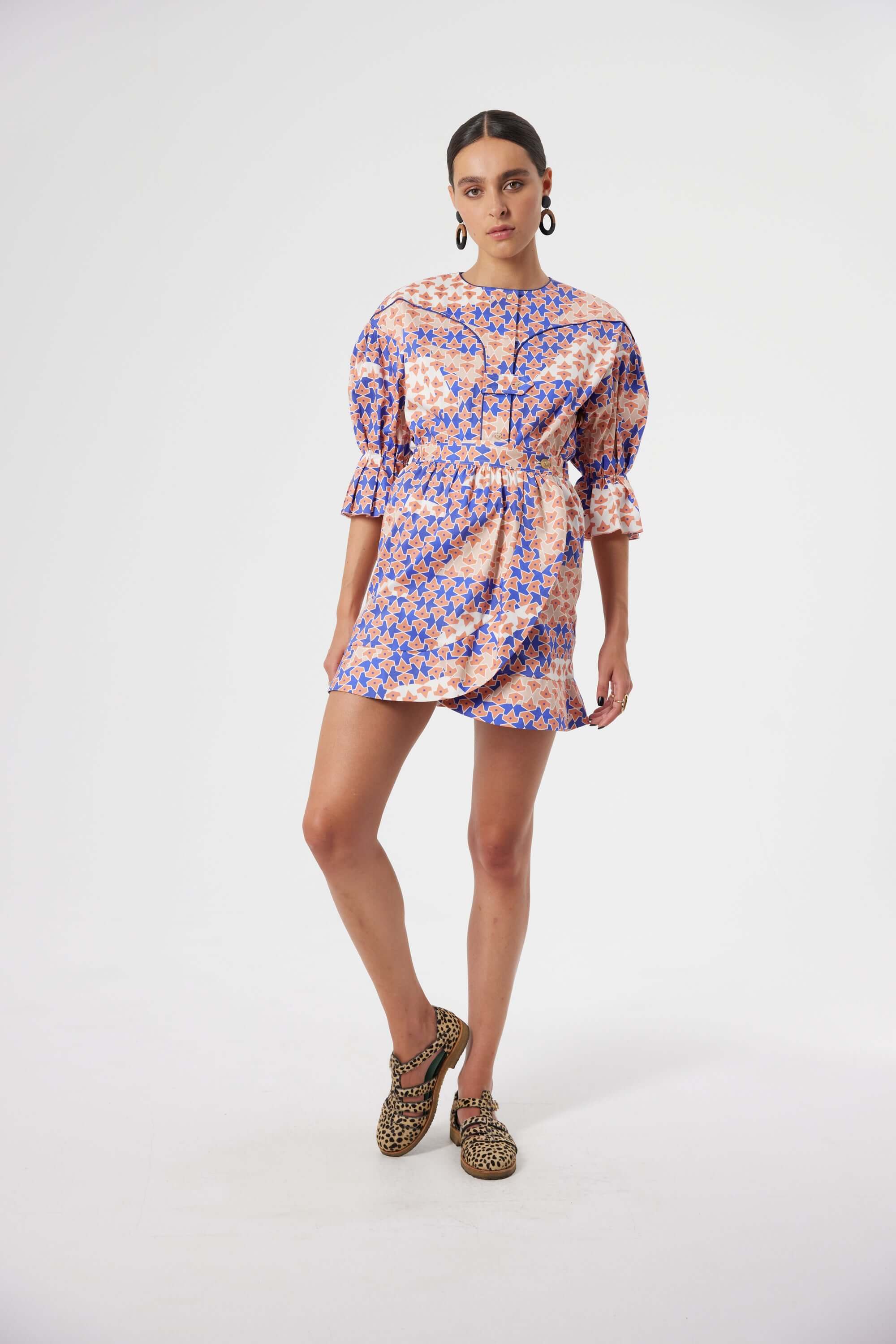 Beausserie shirt in Mosaic print