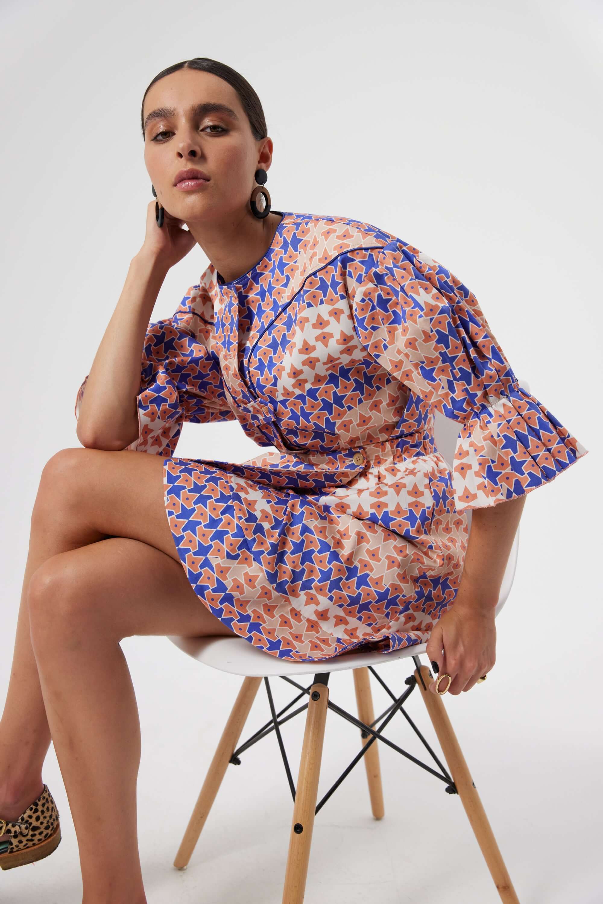 Beausserie shirt in Mosaic print