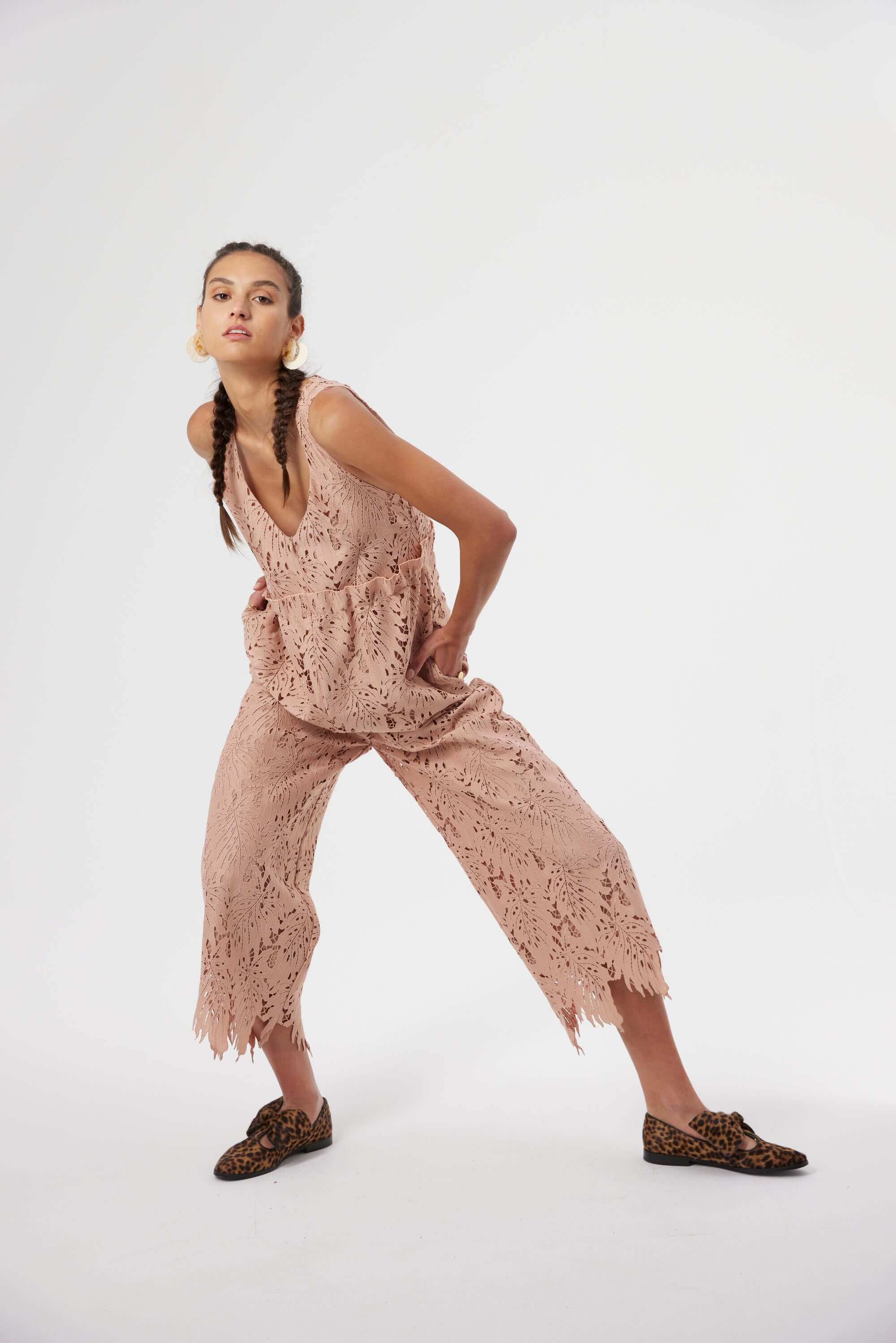 Lottie jumpsuit in Dust lace | Heimstone