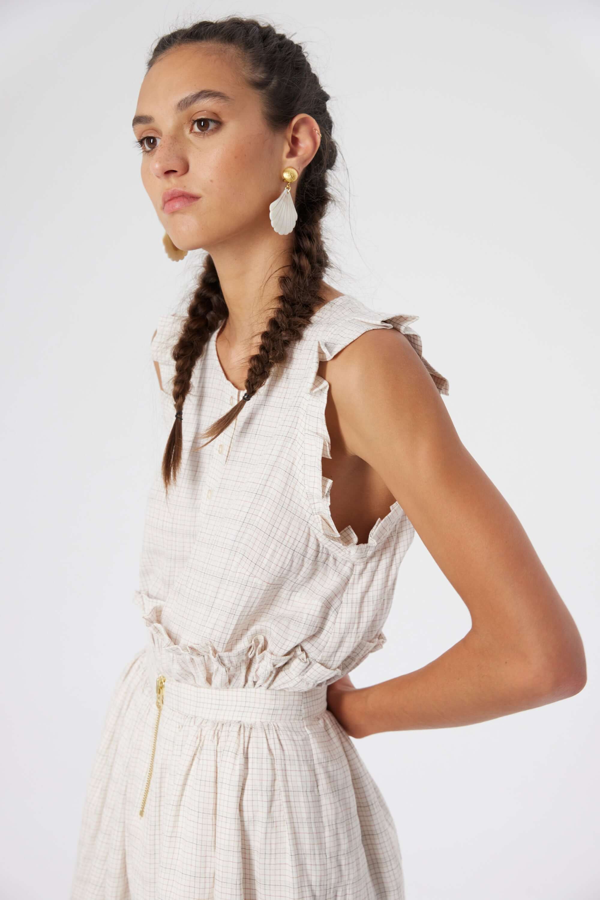 Kaya blouse in Blues weave | Heimstone