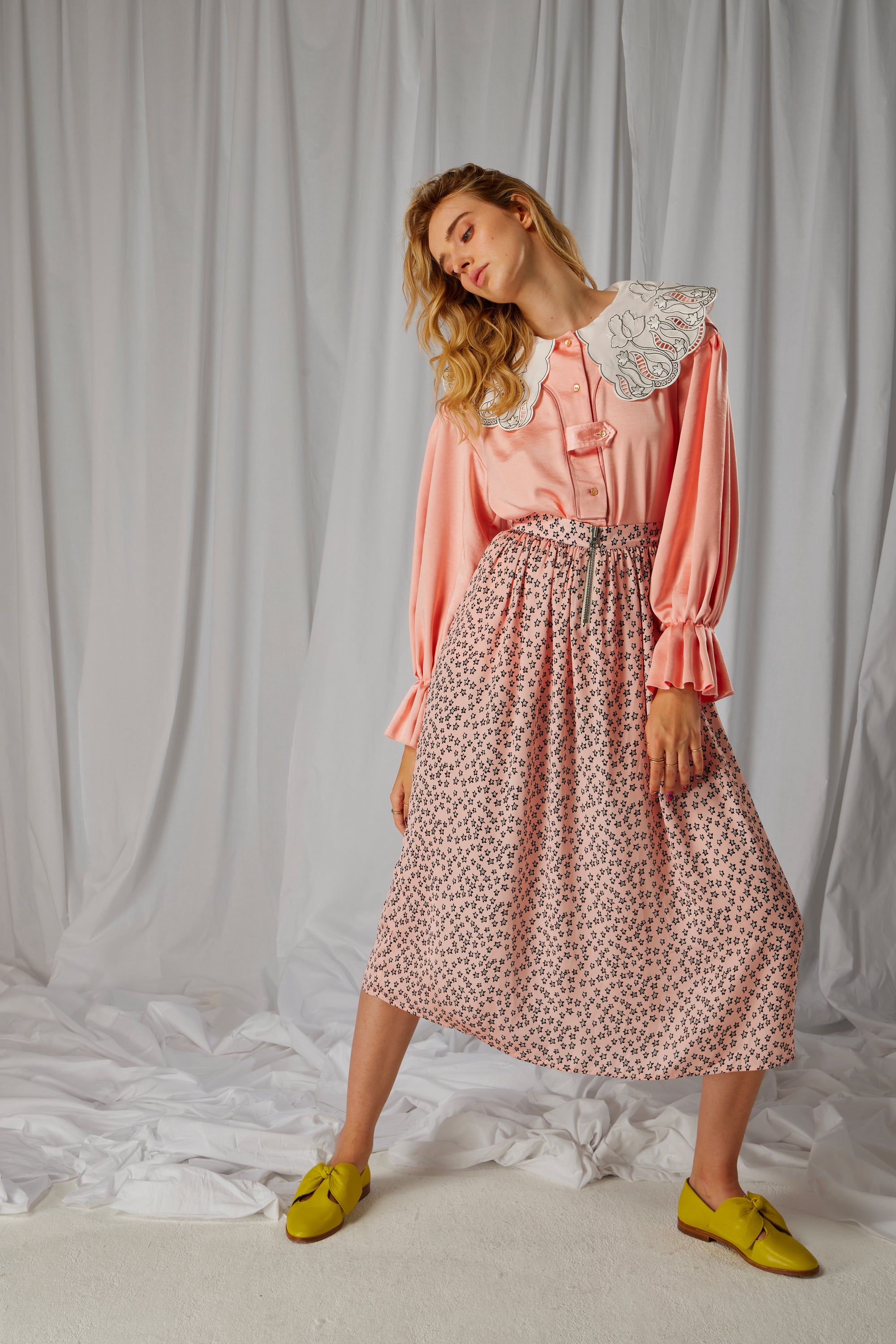 Orso skirt in pink Messy Stars print