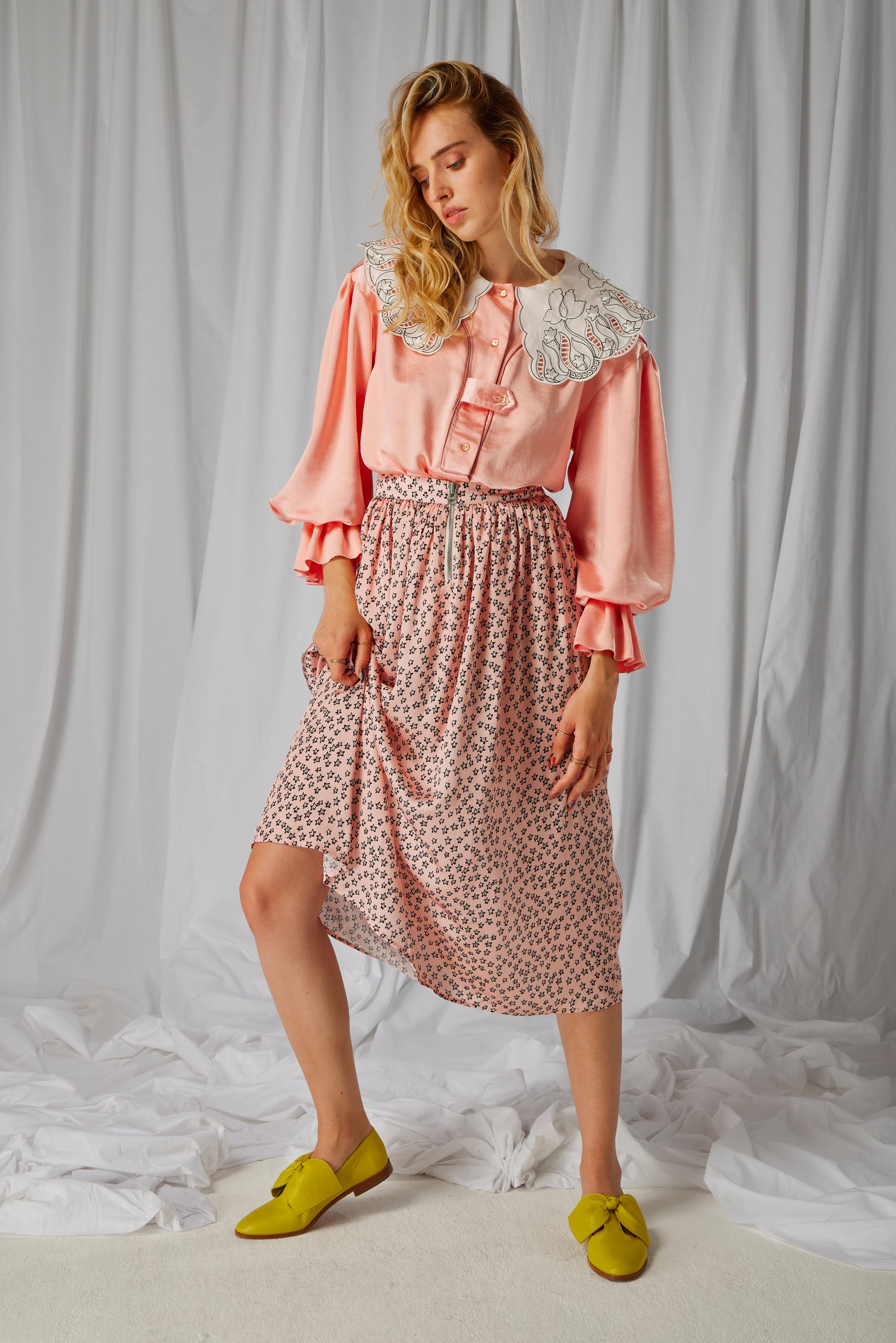 Orso skirt in pink Messy Stars print