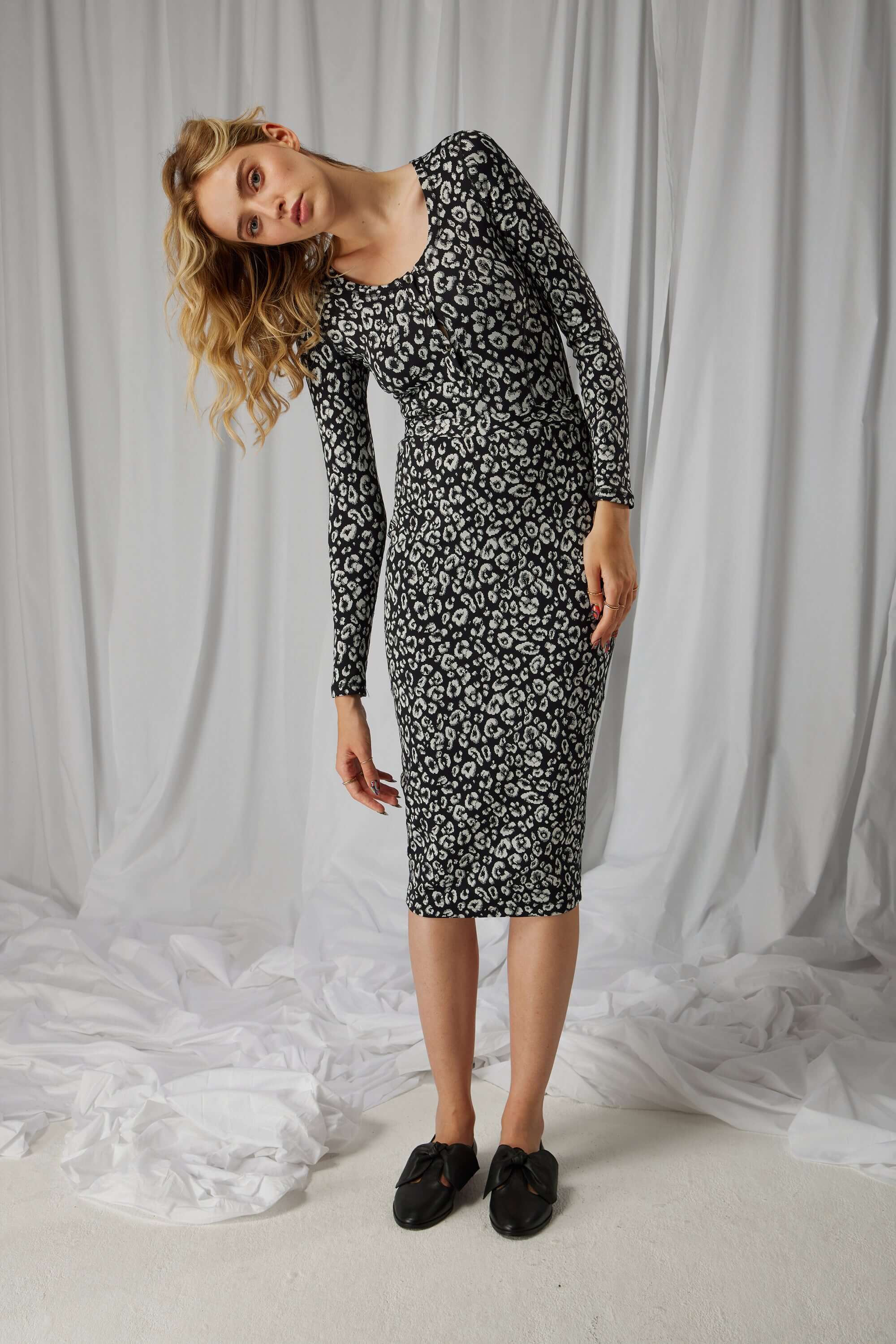 Jupe Fox en jersey Léopard Ecume