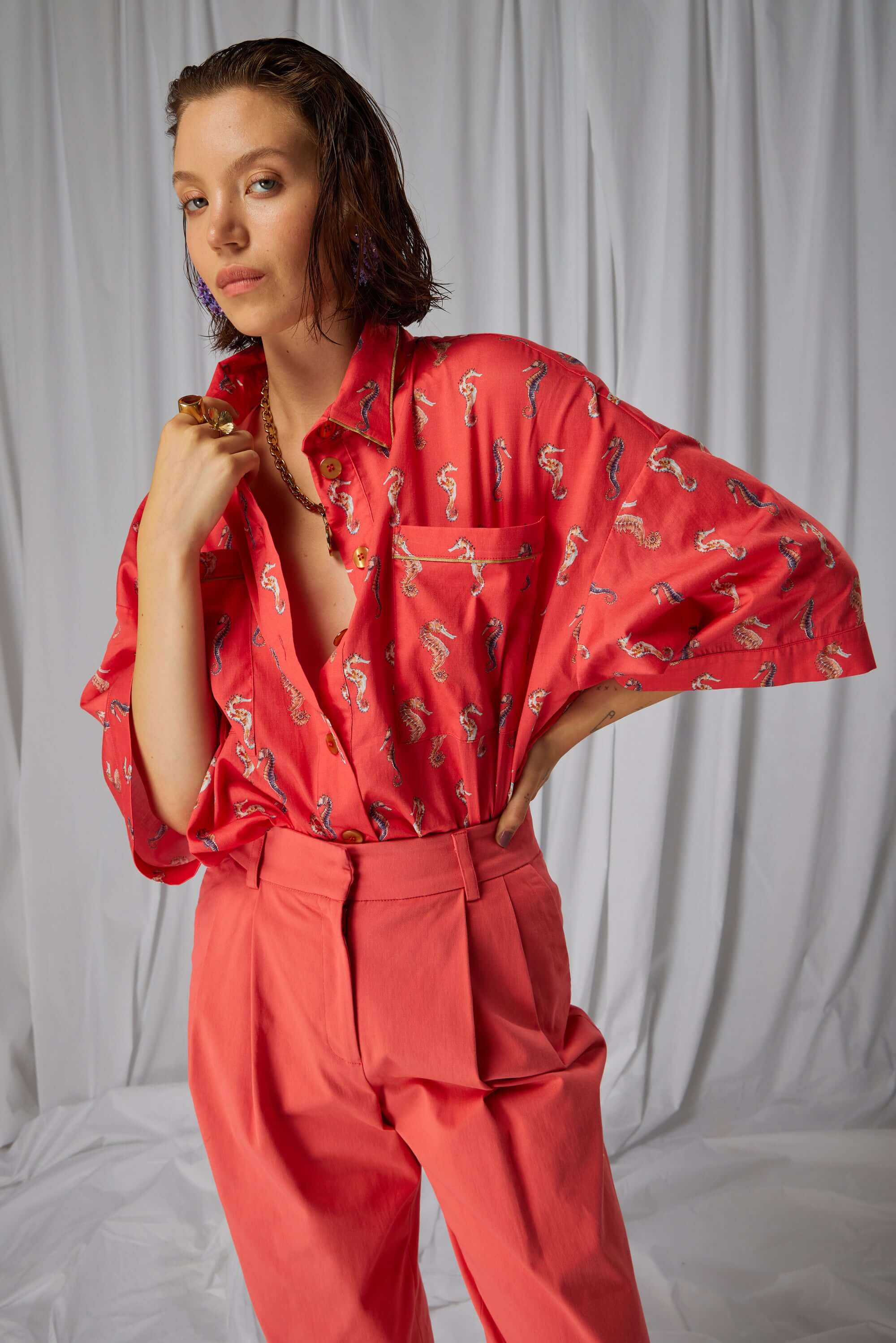 Chemise Astrée en imprimé Gravure