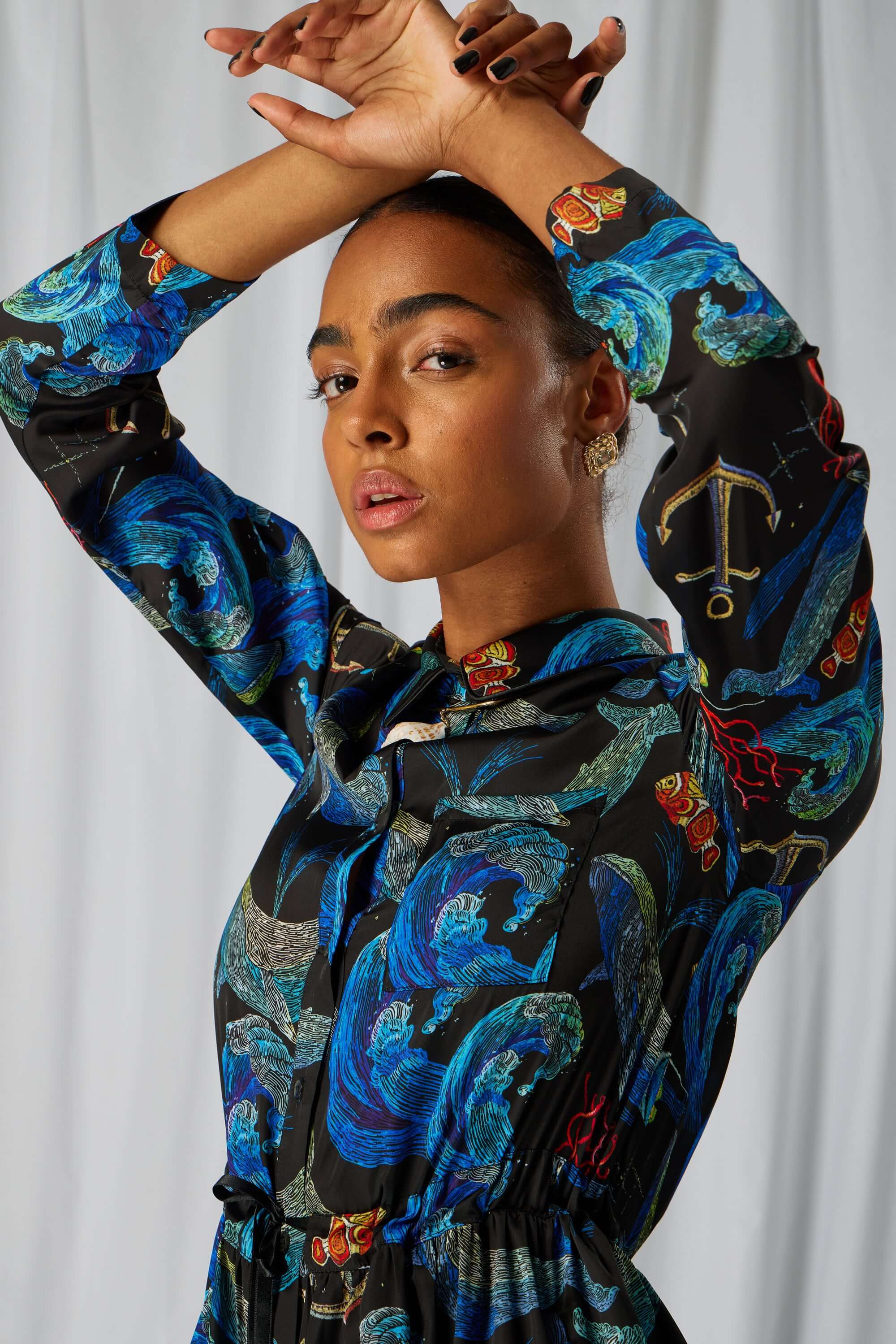 Edison dress in Storm print