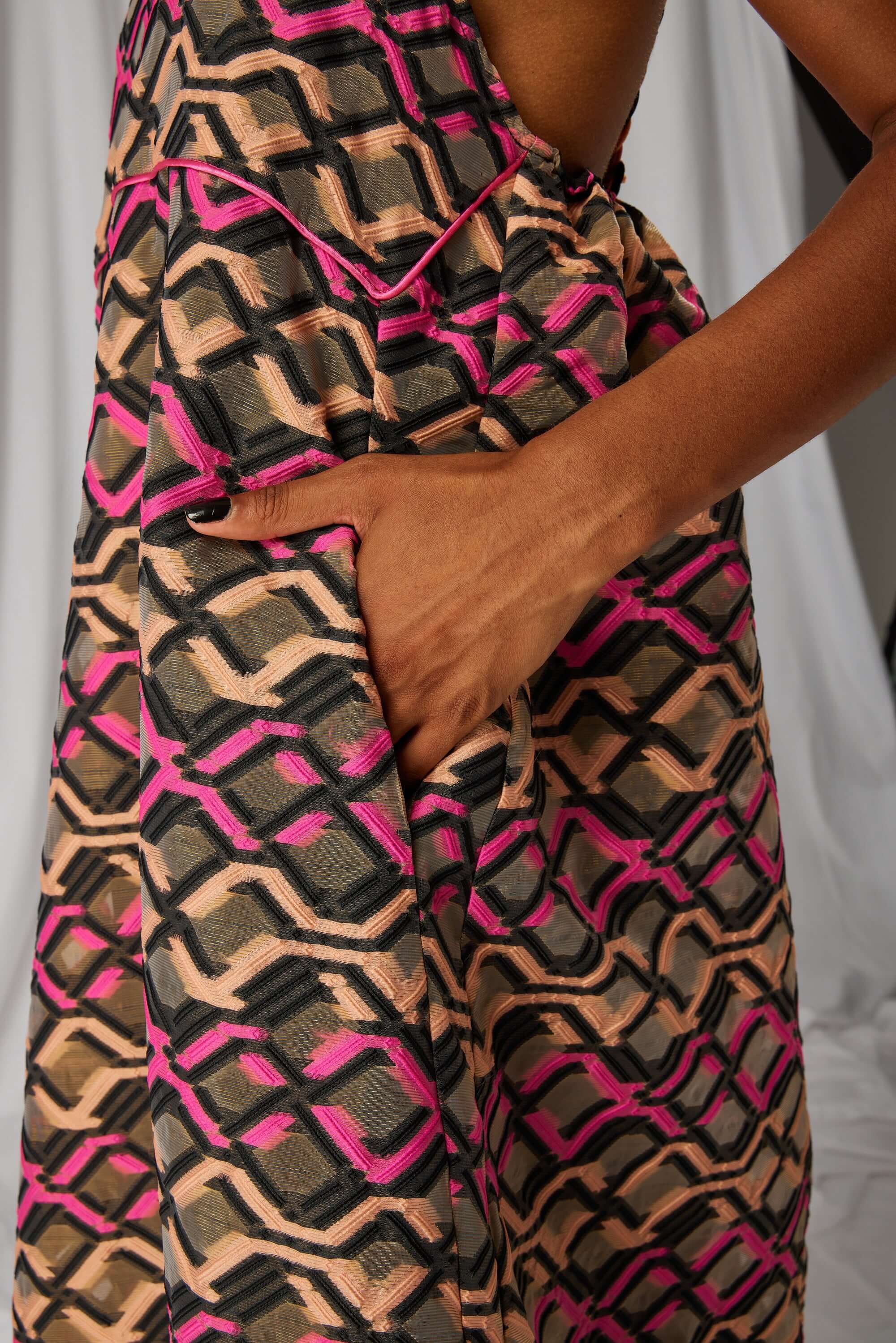 Rita dress in Organza embroidery Matrix