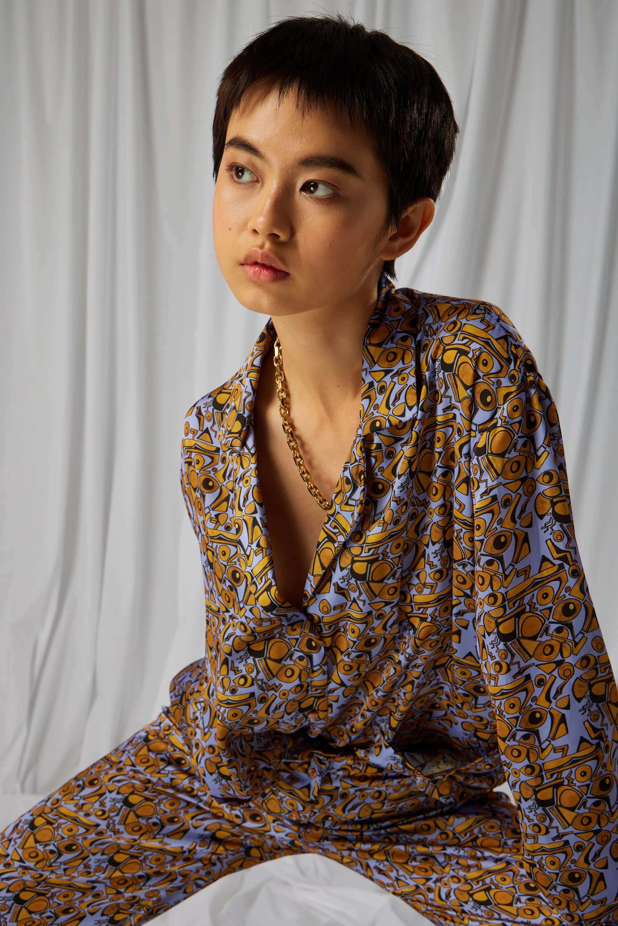 Ulysse pyjama in Art Deco Factory print