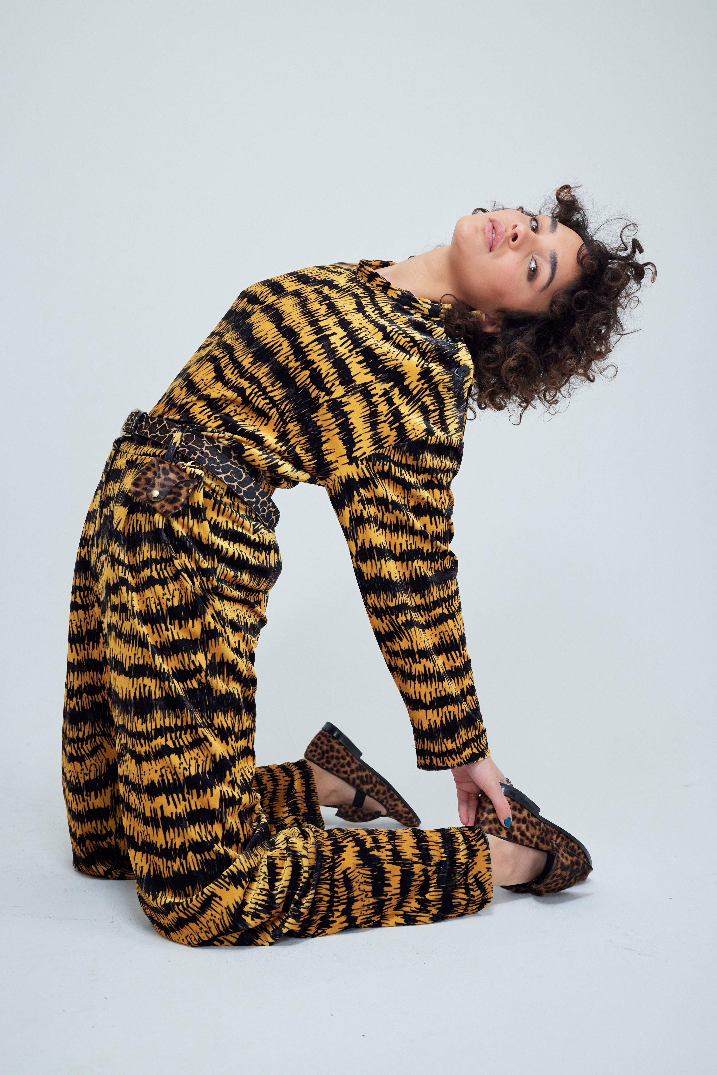 Pantalon Moor en imprimé Pigment safran 