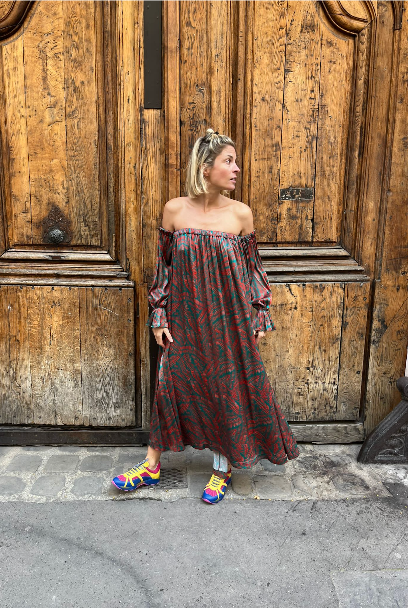 Robe Pénélope en imprimé Palmera