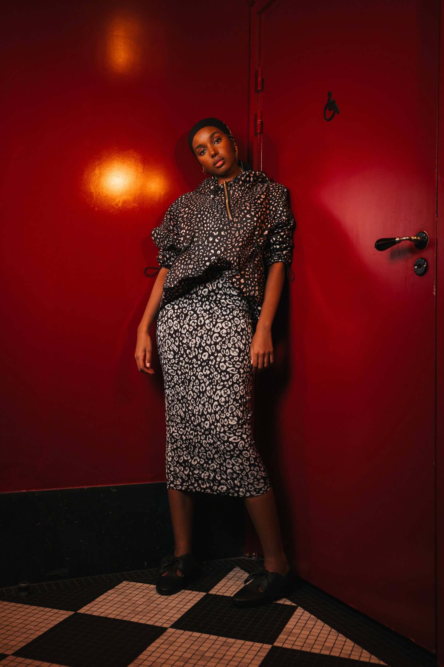 Jupe Fox en jersey Léopard Ecume